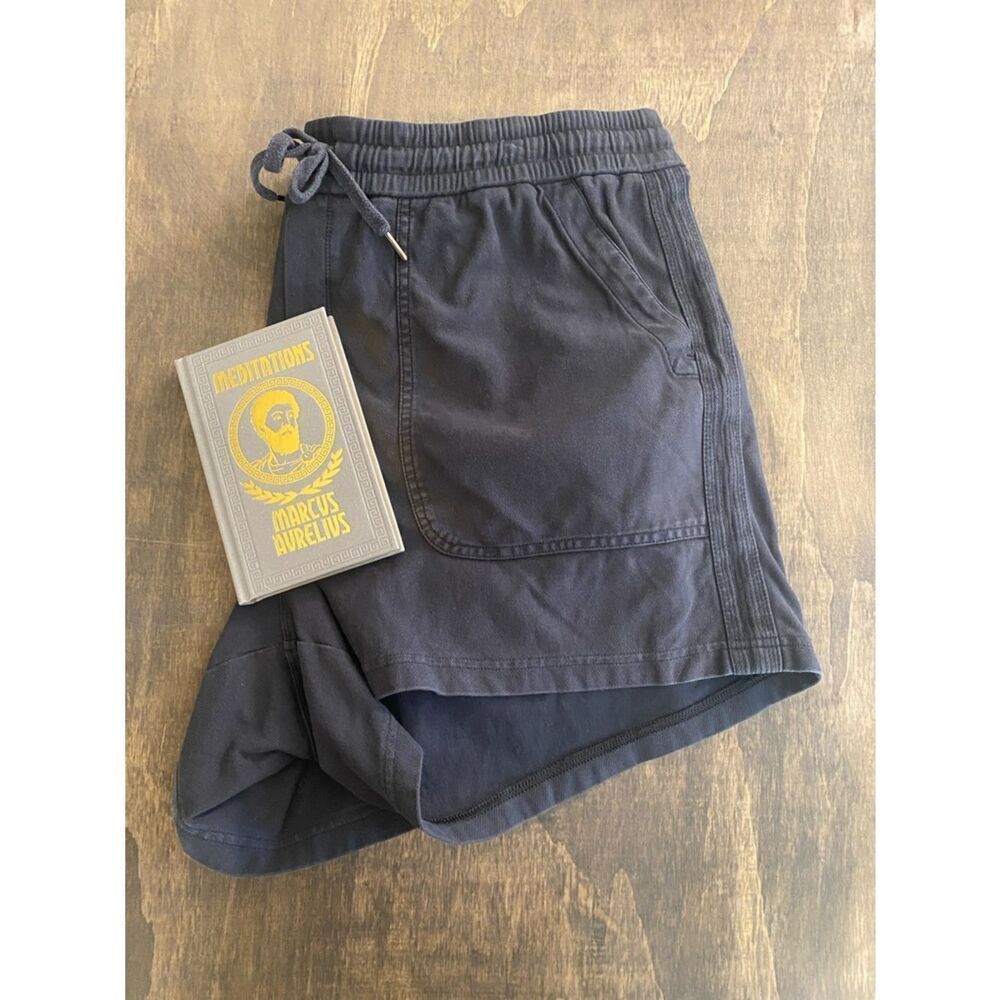 Athleta Thick Athleisure Washed Black Drawstring Shorts